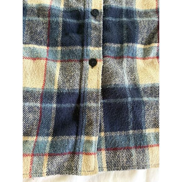 Fingerhut vintage 90s men’s flannel lined shirt size large. Tarzan Blue plaid - Picture 13 of 16